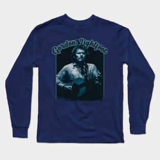 Gordon Lightfoot Vintage 70s Tour Style Long Sleeve T-Shirt